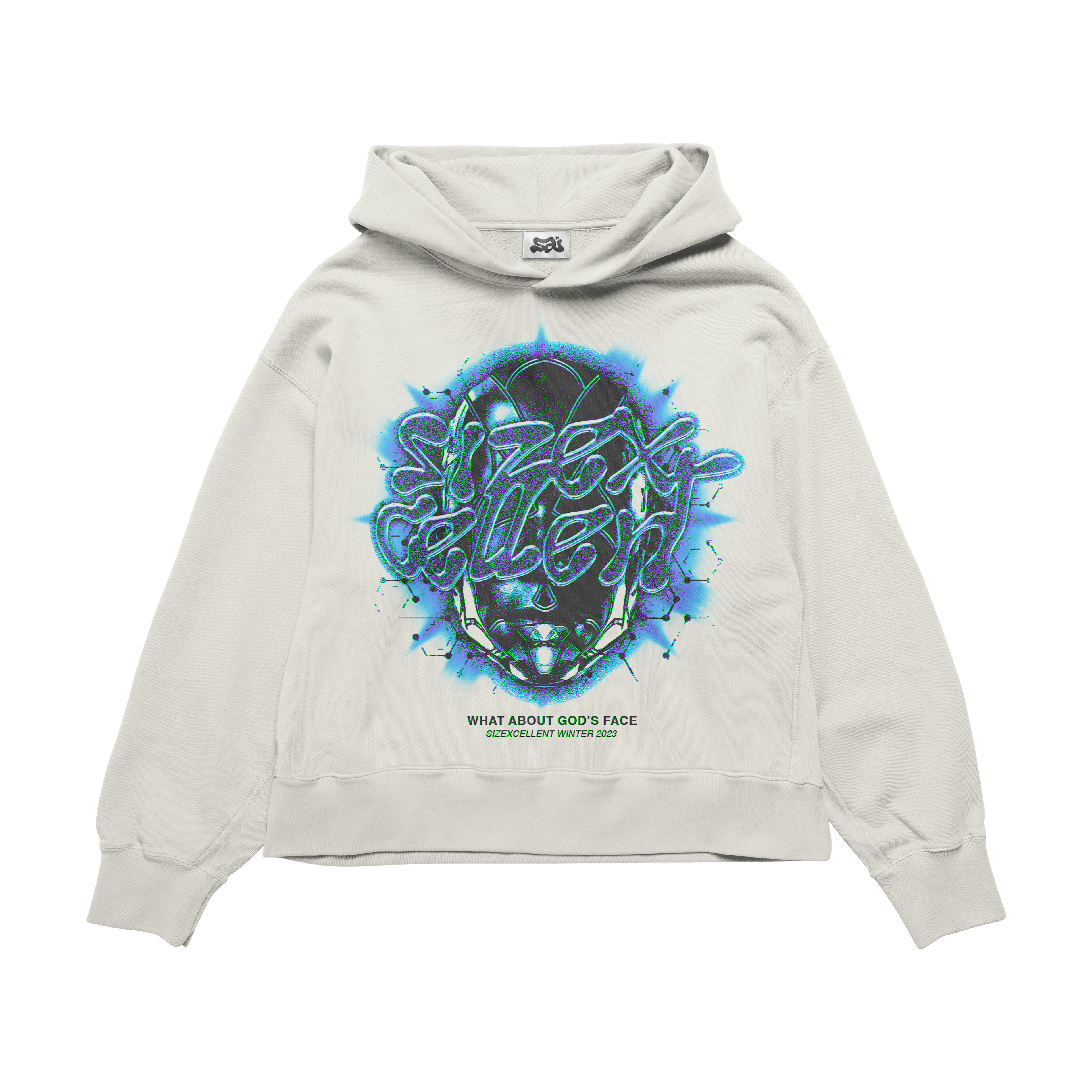 Graphic of a typography specimen showing the alphabet and numerals on top of a dark gray background.